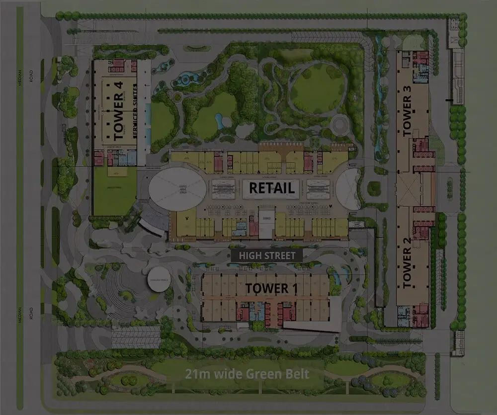 site plan of crc the flagship noida